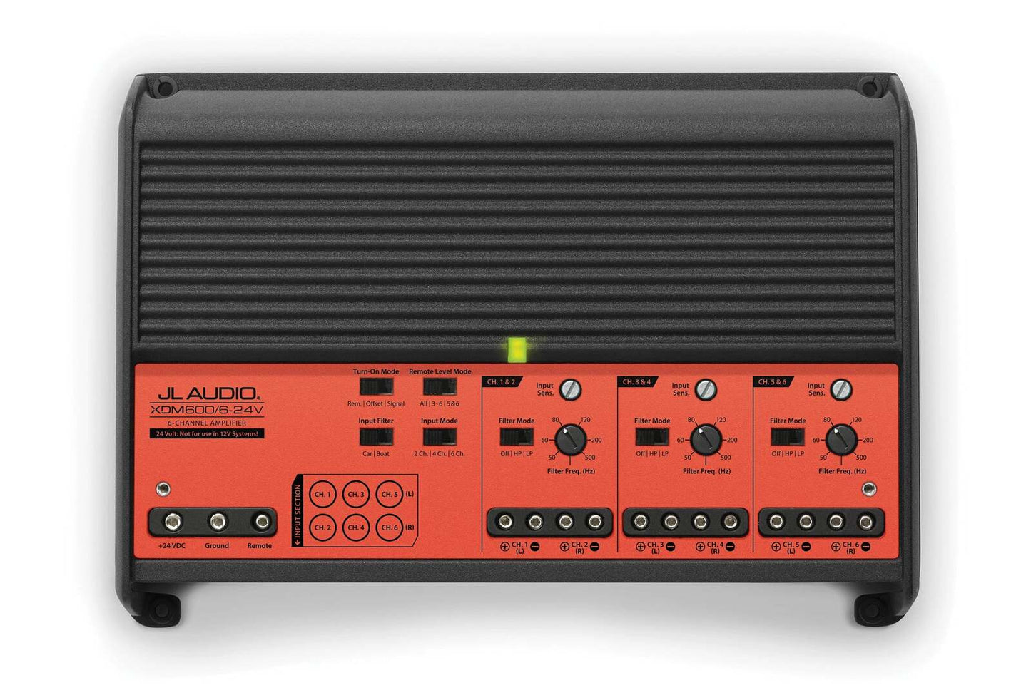 6 Ch. Class D, Full-Range Car/Marine Amplifier, 600 W, for 24V Systems