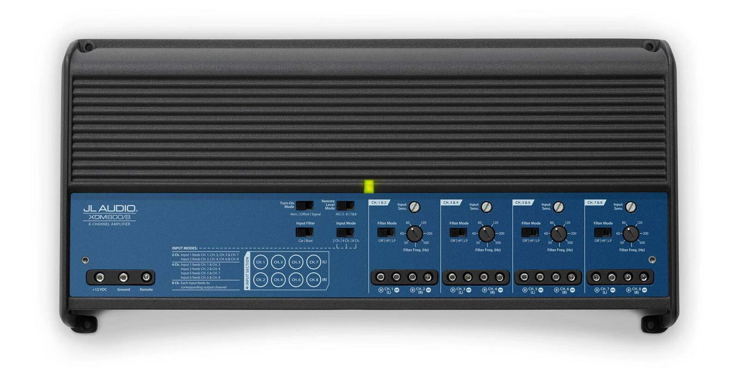 8 Ch. Class D Full-Range Car/Marine Amplifier, 800 W